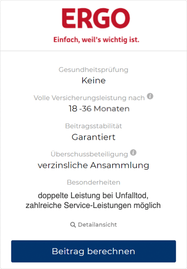 ERGO Sterbegeldversichung